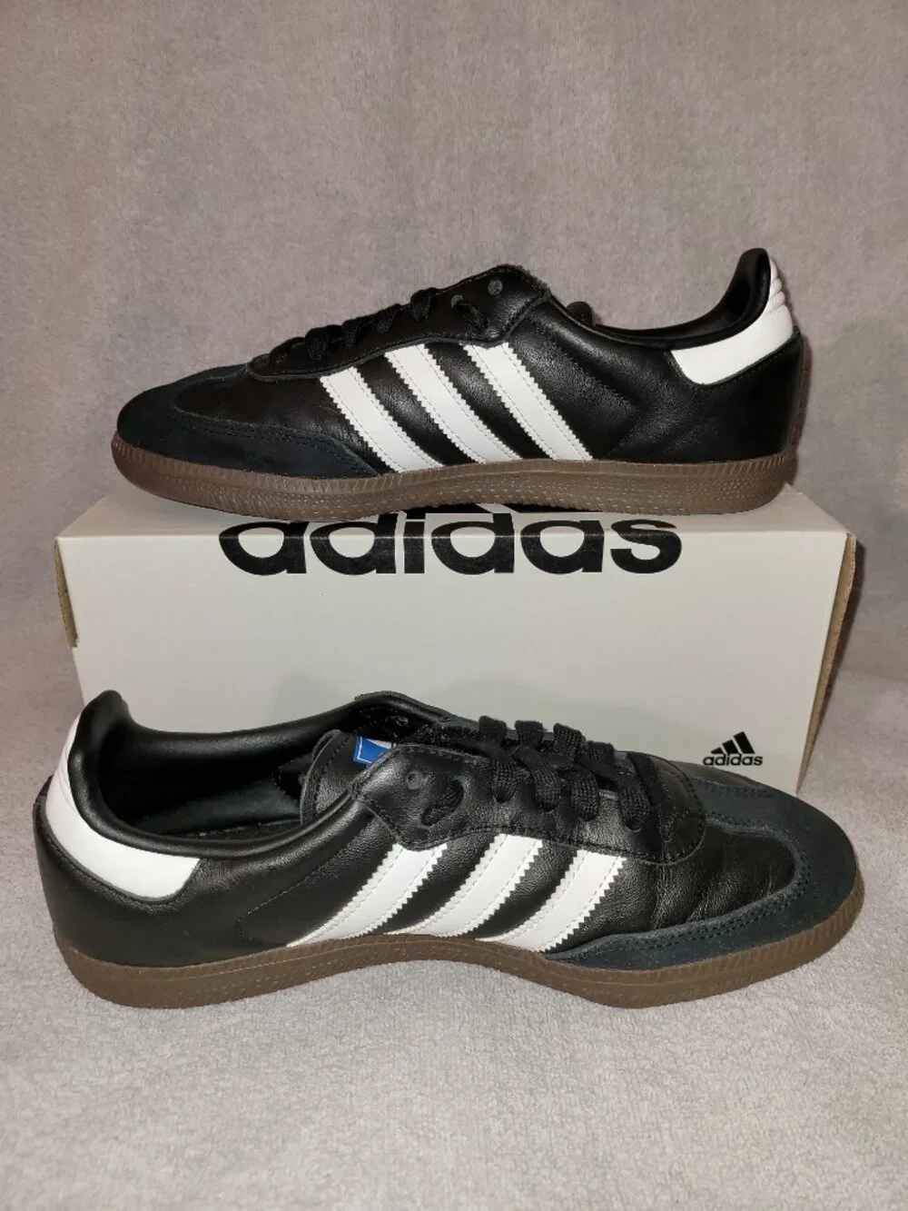 Adidas Samba OG Mens Size 7.5 Black White Brown Gum Sole Sneakers B75807 (#2493)